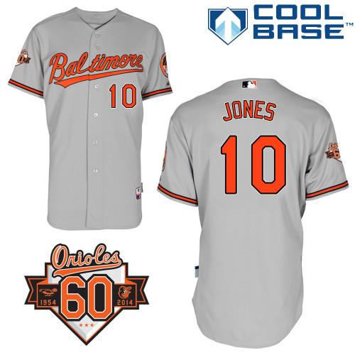 Orioles #10 Adam Jones Grey Cool Base Stitched MLB Jersey